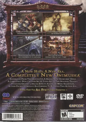 Onimusha - Dawn of Dreams box cover back